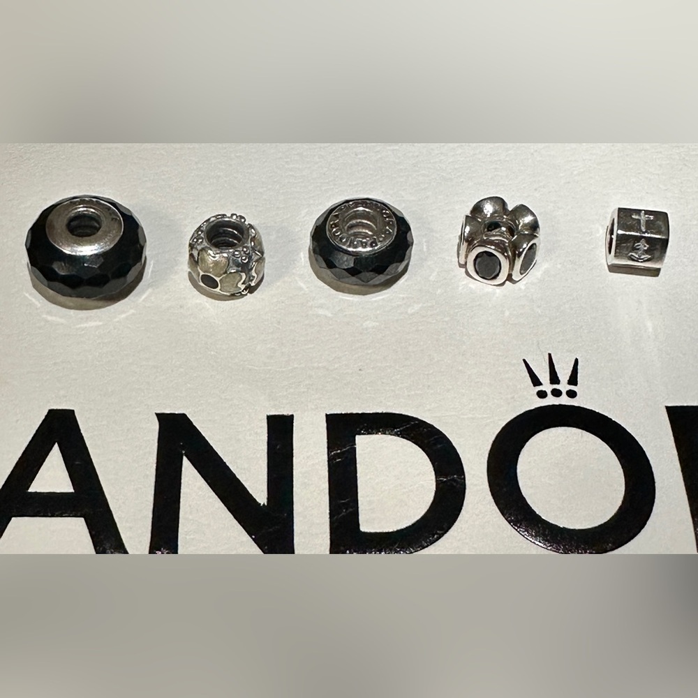 Pandora Silver and Black Charm Bundle - Picture 2 of 2
